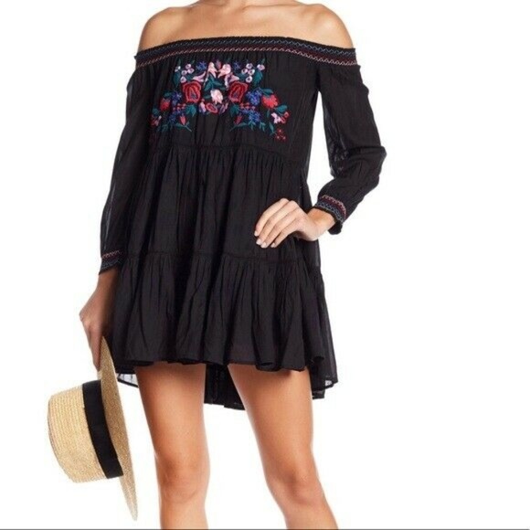 Free People Dresses & Skirts - Free People - Sunbeams Mini Dress Black - Small